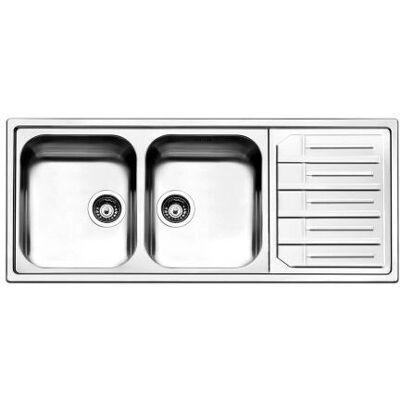 Lavello in acciaio inox Apell Montaggio superiore Doppia vasca 116x50 cm Lavello in acciaio inox Apell Montaggio superiore Doppia vasca 116x50 cm
