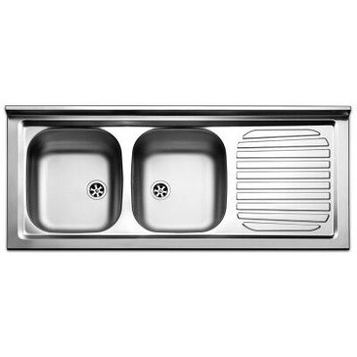 Lavello Cucina Apell Pisa 120x50cm in Acciaio Inox con Due Vasche e Sgocciolatoio a Destra Lavello Cucina Apell Pisa 120x50cm in Acciaio Inox con Due Vasche e Sgocciolatoio a Destra