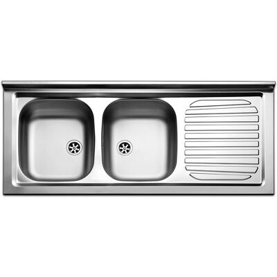 Lavello da cucina Apell PI1202MLPC - 2 vasche con scarico a sinistra - Acciaio inox Lavello da cucina Apell PI1202MLPC - 2 vasche con scarico a sinistra - Acciaio inox