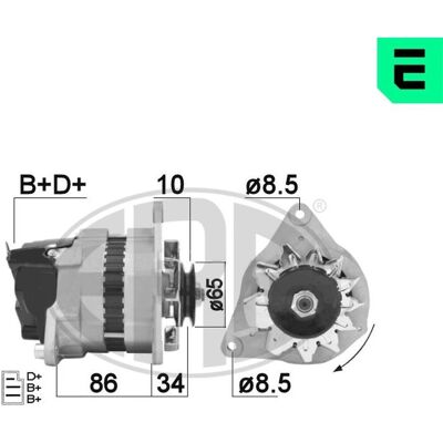 Alternador ERA 210343A - 14V 34A Alternador ERA 210343A - 14V 34A