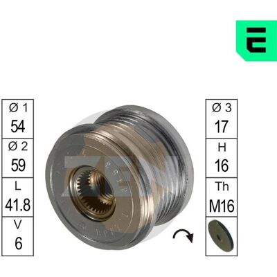 Polea de alternador ERA ZN5453 - Piezas OEM Polea de alternador ERA ZN5453 - Piezas OEM