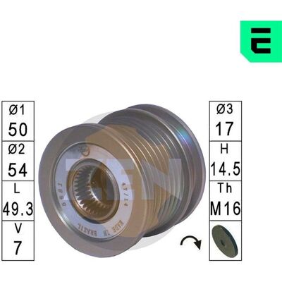 ERA ZN5581 Alternator Pulley - Voor Mercedes-Benz, Chrysler, Jeep ERA ZN5581 Alternator Pulley - Voor Mercedes-Benz, Chrysler, Jeep