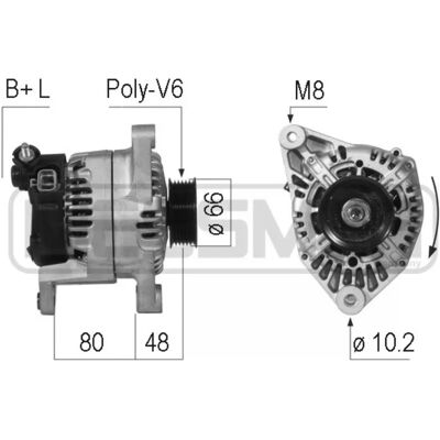 Nissan Lichtmaschine - 14V 90A für Primera & Almera Nissan Lichtmaschine - 14V 90A für Primera & Almera
