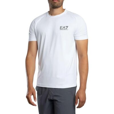 T-shirt sport blanc EA7 Ventus7 - Tennis / Paddle tennis - Publicité T-shirt sport blanc EA7 Ventus7 - Tennis / Paddle tennis - Publicité