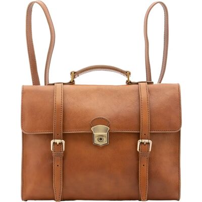 Alessia Firenze Honig Unisex Lederen Rugzak - Rucksack Alessia Firenze Honig Unisex Lederen Rugzak - Rucksack