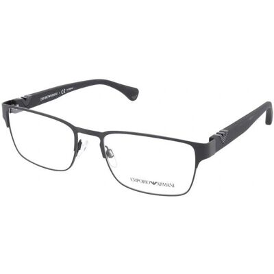 Emporio Armani EA1027 Unisex Schwarze Rechteckige Brille - Brille Emporio Armani EA1027 Unisex Schwarze Rechteckige Brille - Brille