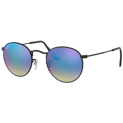 Ray-Ban Rotund Metal RB3447 - 002/40 (negru/gradat oglindă albastru) Ray-Ban Rotund Metal RB3447 - 002/40 (negru/gradat oglindă albastru)