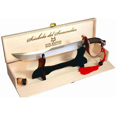 Sabre de Champagne Fox - Lâmina em aço inoxidável, 53cm, Caixa de madeira - Sable para abrir champanhe Sabre de Champagne Fox - Lâmina em aço inoxidável, 53cm, Caixa de madeira - Sable para abrir champanhe