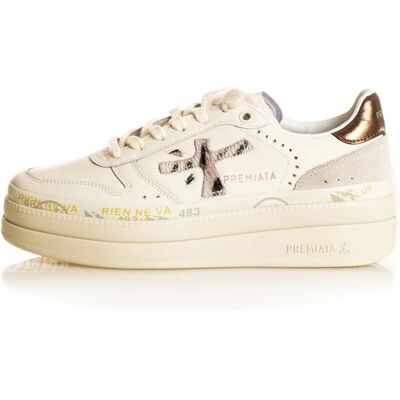 Białe Sneakers z Platformą Premiata - Sneakers Białe Sneakers z Platformą Premiata - Sneakers