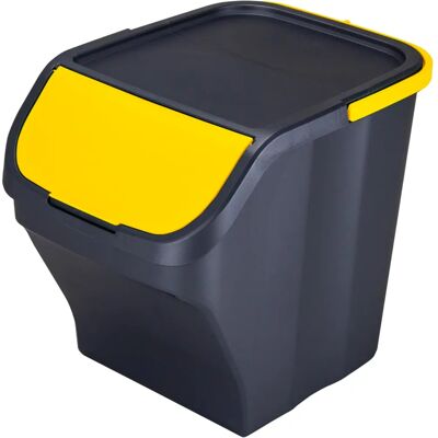 Mondex Stack N' Sort Recycling Abfallbehälter - Gelb Grau - 25 L Mondex Stack N' Sort Recycling Abfallbehälter - Gelb Grau - 25 L