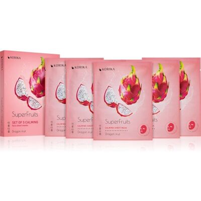 KORIKA SuperFruits Frutto del Drago - Set di 5 Maschere Lenitive KORIKA SuperFruits Frutto del Drago - Set di 5 Maschere Lenitive