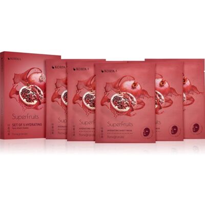 KORIKA Pomegranate Hydrating Face Masks - Set of 5 KORIKA Pomegranate Hydrating Face Masks - Set of 5
