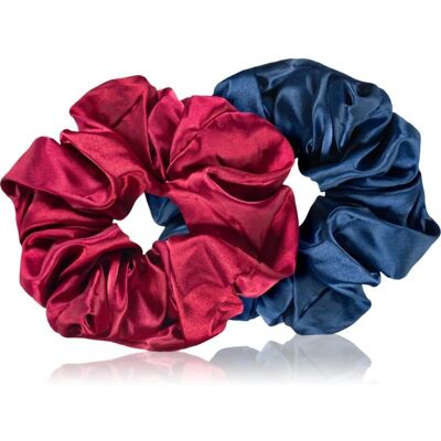 BrushArt - Hair Large Satin - Red & Blue - 2pc - Scrunchie BrushArt - Hair Large Satin - Red & Blue - 2pc - Scrunchie
