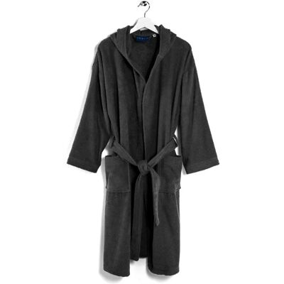 Asciugamano con cappuccio Minorca di Caleffi - Cotone, Nero Asciugamano con cappuccio Minorca di Caleffi - Cotone, Nero