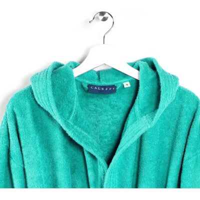 Accappatoio con cappuccio Minorca in cotone di Caleffi - Versatile, XXL, Menta Accappatoio con cappuccio Minorca in cotone di Caleffi - Versatile, XXL, Menta