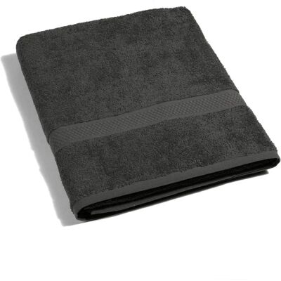 Serviette en coton Minorca de Caleffi - 100x150cm Noire Serviette en coton Minorca de Caleffi - 100x150cm Noire