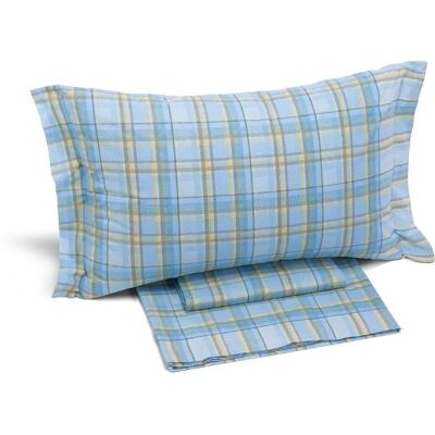 Completo Lenzuola Oxford Azzurro in Cotone Caleffi - Tipo di Letto Completo Lenzuola Oxford Azzurro in Cotone Caleffi - Tipo di Letto
