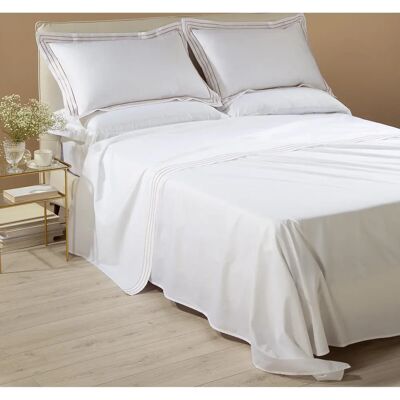 Completo Lenzuola in Satin di Cotone Bianco Caleffi - Matrimoniale Completo Lenzuola in Satin di Cotone Bianco Caleffi - Matrimoniale