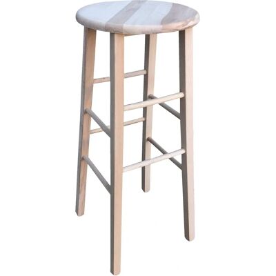 Taburete de Haya de 80cm - Madera Maciza, Asiento Redondo y Rugoso Taburete de Haya de 80cm - Madera Maciza, Asiento Redondo y Rugoso
