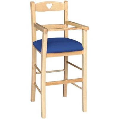 OKAFFAREFATTO Silla Alta de Haya - Tapizado en Azul - Niño 2-5 OKAFFAREFATTO Silla Alta de Haya - Tapizado en Azul - Niño 2-5