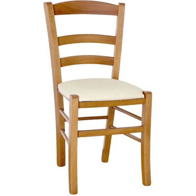 Okaffarefatto - Silla de madera con asiento beige - Silla Okaffarefatto - Silla de madera con asiento beige - Silla