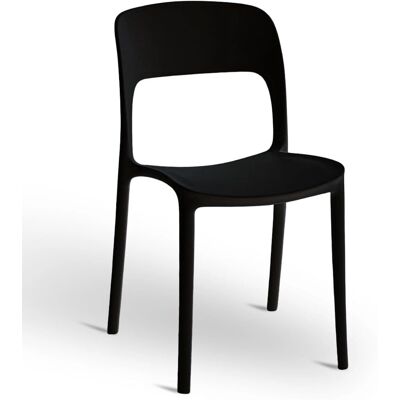 OKAFFAREFATTO Chaise en plastique empilable noire - Confort - Chaise - Publicité OKAFFAREFATTO Chaise en plastique empilable noire - Confort - Chaise - Publicité