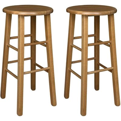 OKAFFAREFATTO - Taburetes de bar nogal claro - Redondos, 68cm OKAFFAREFATTO - Taburetes de bar nogal claro - Redondos, 68cm