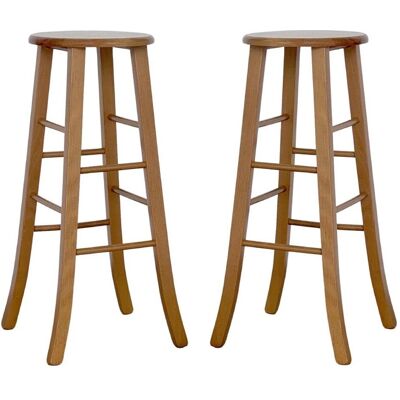 Okaffarefatto - Juego de taburetes de bar rústicos - 2 piezas, 80 cm, Nogal claro Okaffarefatto - Juego de taburetes de bar rústicos - 2 piezas, 80 cm, Nogal claro