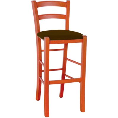 OKAFFAREFATTO - Taburete de madera rústico 73cm asiento de polipiel marrón OKAFFAREFATTO - Taburete de madera rústico 73cm asiento de polipiel marrón