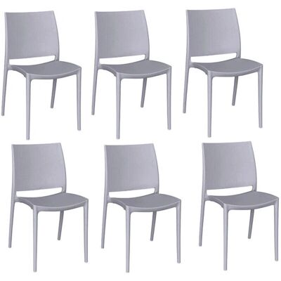 OKAFFAREFATTO - Juego de sillas de comedor de plástico gris claro - Confort X OKAFFAREFATTO - Juego de sillas de comedor de plástico gris claro - Confort X