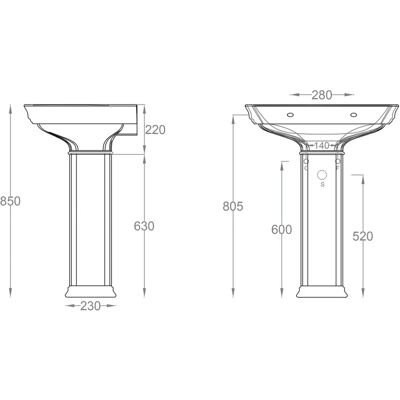 Kronenbach - Zeta 2.0 - Waschtischsäule Kronenbach - Zeta 2.0 - Waschtischsäule