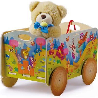 DIDA - Carretto In Legno Trainabile - Bois - Forêt - Toy - Publicité DIDA - Carretto In Legno Trainabile - Bois - Forêt - Toy - Publicité