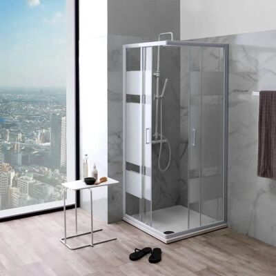 Kiamami Valentina - Cabina Doccia Angolare 75x75 - Vetro Opacizzato Kiamami Valentina - Cabina Doccia Angolare 75x75 - Vetro Opacizzato