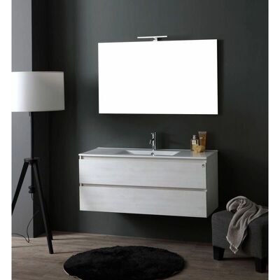 Kiamami Valentina - Meuble de salle de bain mural moderne avec lavabo en céramique et miroir LED - 120cm Kiamami Valentina - Meuble de salle de bain mural moderne avec lavabo en céramique et miroir LED - 120cm