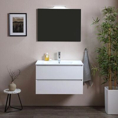Kiamami Valentina - Meuble de salle de bain suspendu - 90cm, gris clair, deux tiroirs - Publicité Kiamami Valentina - Meuble de salle de bain suspendu - 90cm, gris clair, deux tiroirs - Publicité