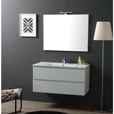Mobili da Bagno Sospesi Grigio-Bianco Kiamami Valentina - 100cm Mobili da Bagno Sospesi Grigio-Bianco Kiamami Valentina - 100cm