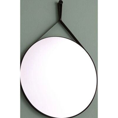 Kiamami Valentina - Miroir de salle de bain rond avec cadre en faux cuir noir - Décoration de salle de bain - Publicité Kiamami Valentina - Miroir de salle de bain rond avec cadre en faux cuir noir - Décoration de salle de bain - Publicité