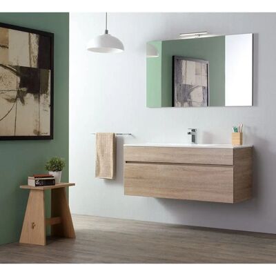 Kiamami Valentina - Meuble de salle de bain 120cm Chêne Naturel Lavabo Miroir - Publicité Kiamami Valentina - Meuble de salle de bain 120cm Chêne Naturel Lavabo Miroir - Publicité