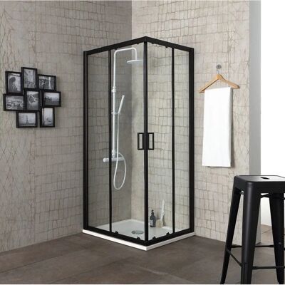 Kiamami Valentina Nero Opaco 80x80x190 cm Cabina Doccia - Quadrata Kiamami Valentina Nero Opaco 80x80x190 cm Cabina Doccia - Quadrata