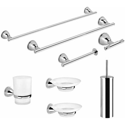 Kiamami Valentina - Ensemble Accessoires de Salle de Bain Genziana - Chrome Kiamami Valentina - Ensemble Accessoires de Salle de Bain Genziana - Chrome