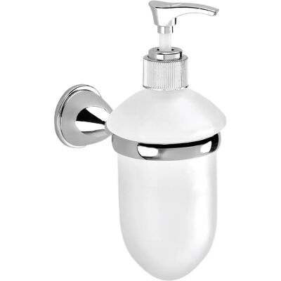 Kiamami Valentina - Dispenser di sapone - Da parete - Vetro satinato - Cromato Kiamami Valentina - Dispenser di sapone - Da parete - Vetro satinato - Cromato