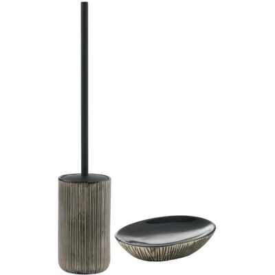 Kiamami Valentina - Set d'accessoires de salle de bain modernes pour bidet - WC - Noir Kiamami Valentina - Set d'accessoires de salle de bain modernes pour bidet - WC - Noir