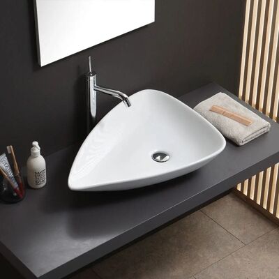 Kiamami Valentina - Lavabo in ceramica a forma di goccia da parete - Design moderno Kiamami Valentina - Lavabo in ceramica a forma di goccia da parete - Design moderno