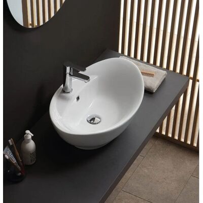 Lavabo in ceramica ovale Kiamami Valentina - Design Moderno Lavabo in ceramica ovale Kiamami Valentina - Design Moderno