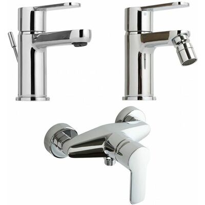 Kiamami Valentina - Ensemble de Robinets Chromés pour Lavabo, Bidet, Douche Kiamami Valentina - Ensemble de Robinets Chromés pour Lavabo, Bidet, Douche
