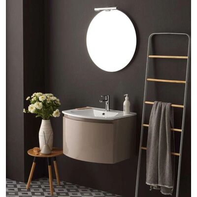 Kiamami Valentina - Mobile Bagno Sospeso 62cm Cappuccino - Specchio rotondo Kiamami Valentina - Mobile Bagno Sospeso 62cm Cappuccino - Specchio rotondo