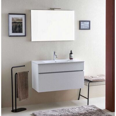 Kiamami Valentina Meuble de Salle de Bain Suspendu 90cm Miroir Lavabo Promenade Kiamami Valentina Meuble de Salle de Bain Suspendu 90cm Miroir Lavabo Promenade