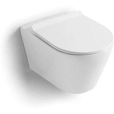 Kiamami Valentina - WC sospeso in ceramica senza bordo - Bianco Kiamami Valentina - WC sospeso in ceramica senza bordo - Bianco