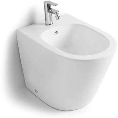 Kiamami Valentina - Bidet in Ceramica Rimless da Parete - Bianco Kiamami Valentina - Bidet in Ceramica Rimless da Parete - Bianco