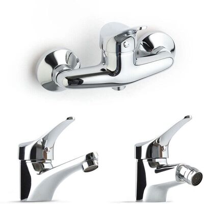 Kiamami Valentina Set Rubinetteria Bagno Cembra - 3 Pezzi, Cromato Kiamami Valentina Set Rubinetteria Bagno Cembra - 3 Pezzi, Cromato